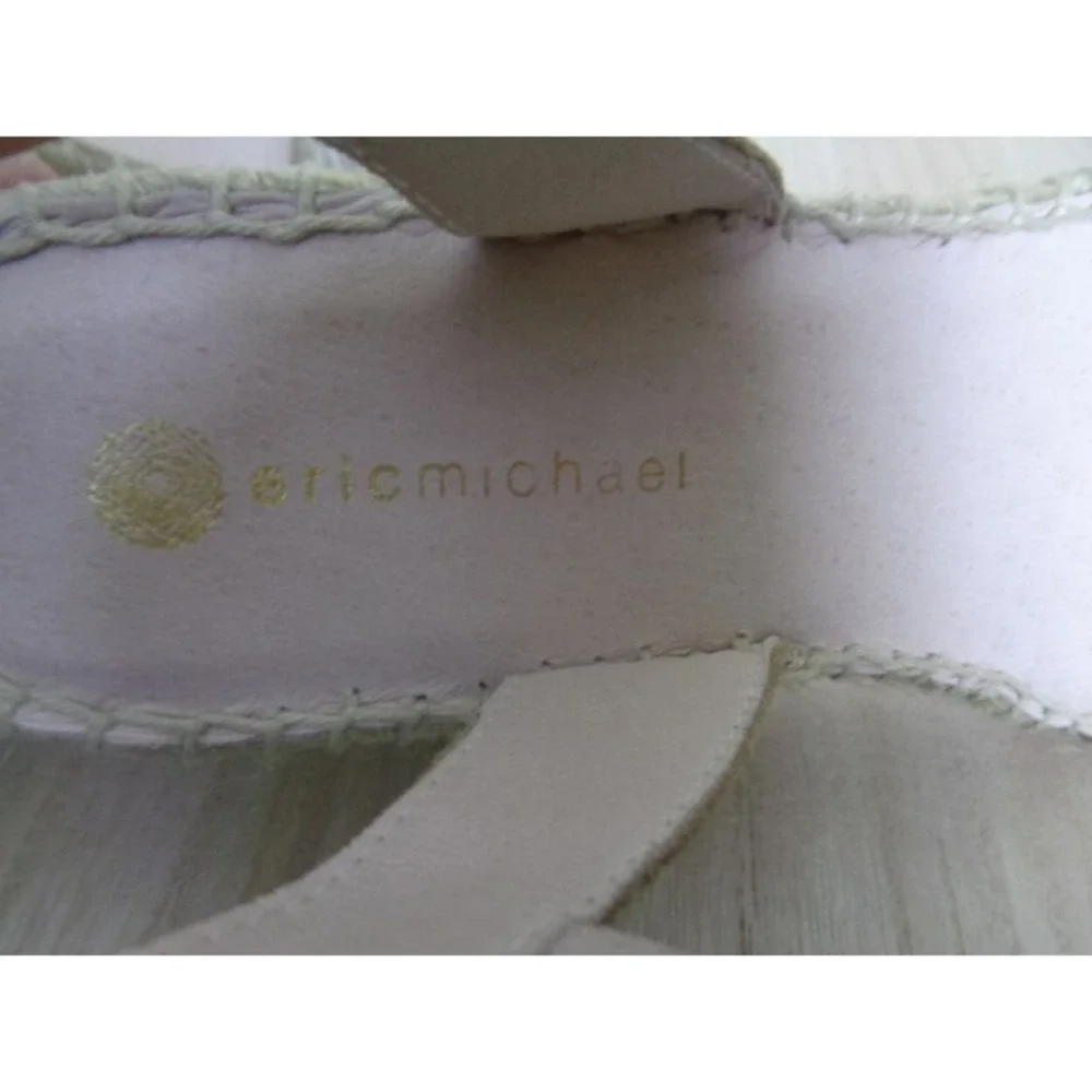 Eric Michael Women's Gold Metallic Espadrille Wedge Sandals Ankle Strap EU‎ 40